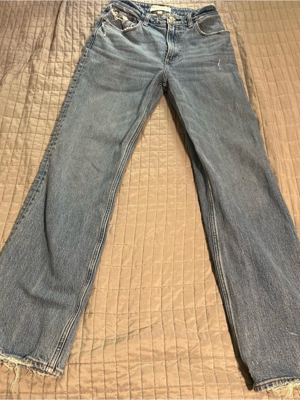 Abercrombie & Fitch Curve Love Light Wash Straight-Leg Jeans - Classic Blue